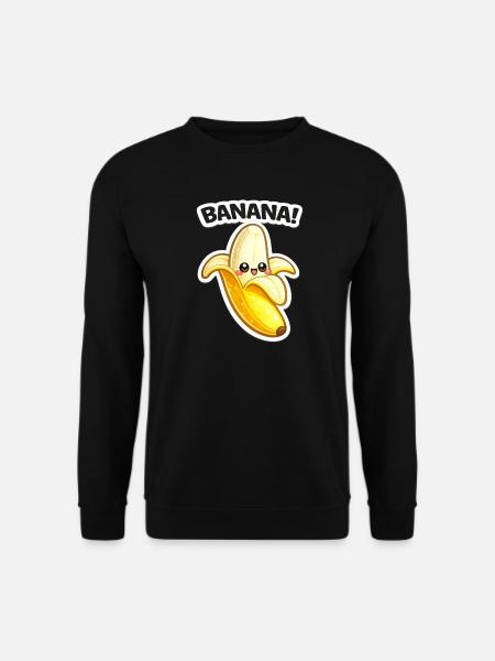 Impression de banane dessinée Kawaii - Sweat-shirt Unisexe - noir