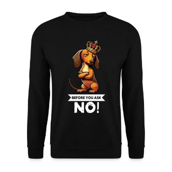Before You Ask Dachshund Owner Dachshund Owner Dachshund Owner - Unisex Sweatshirt - black - Front - Alina (178cm) & Michal (187cm)