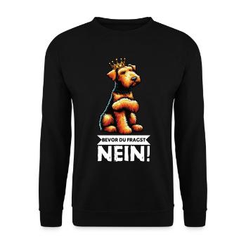 Bevor Du Fragst Airedale Terrier Airedales  - Unisex Pullover - Schwarz - Vorne - Alina (178cm) & Michal (187cm)
