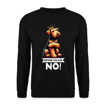 Before You Ask Airedale Terrier Airedales - Unisex Sweatshirt - black - Front - Alina (178cm) & Michal (187cm)