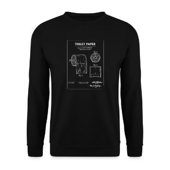 Plan de brevet pour papier toilette - Sweat-shirt Unisexe - noir - Devant - Alina (178cm) & Michal (187cm)