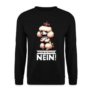 Avant de demander un Caniche Propriétaire de Caniche Chien - Sweat-shirt Unisexe - noir - Devant - Alina (178cm) & Michal (187cm)