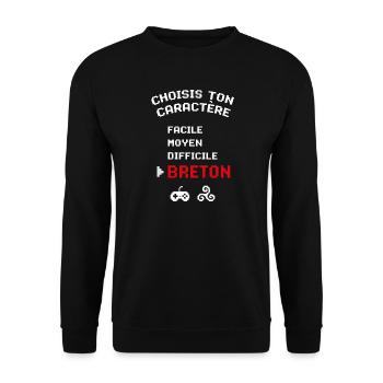 Brittany Humor Charakter wählen Breton Gaming - Unisex Pullover - Schwarz - Vorne - Alina (178cm) & Michal (187cm)