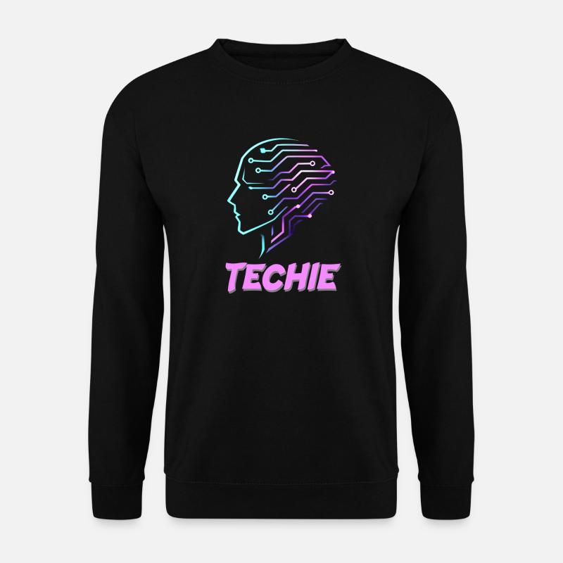 Neon Kopf Schaltkreis Techie - Unisex Pullover - Schwarz