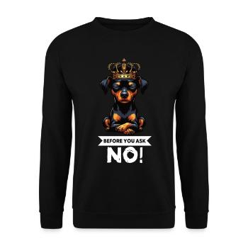 Before You Ask Miniature Pinscher Pinscher Pinscher Dog - Unisex Sweatshirt - black - Front - Alina (178cm) & Michal (187cm)