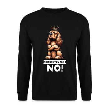 Before You Ask Cocker Spaniel Cockerhund - Unisex Sweatshirt - black - Front - Alina (178cm) & Michal (187cm)