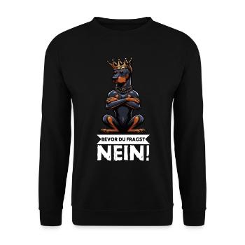 Before You Ask Doberman Doberman Owner - Unisex Sweatshirt - black - Front - Alina (178cm) & Michal (187cm)