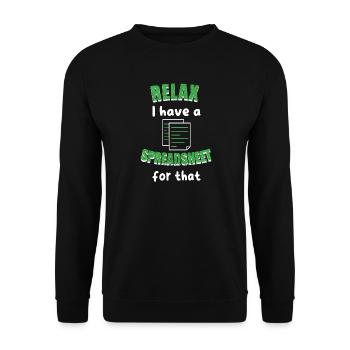 Détends-toi, j’ai un tableau pour ce comptable comptable - Sweat-shirt Unisexe - noir - Devant - Alina (178cm) & Michal (187cm)