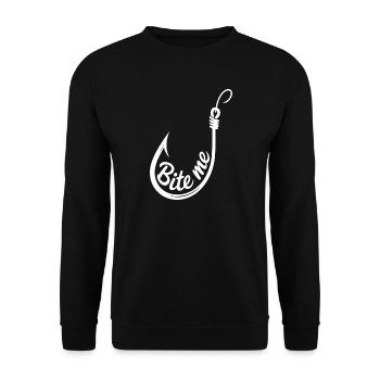 Illustration du crochet Me - Sweat-shirt Unisexe - noir - Devant - Alina (178cm) & Michal (187cm)