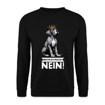 Before you ask Great Dane Great Dane owner - Unisex Sweatshirt - black - Front - Alina (178cm) & Michal (187cm)
