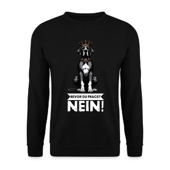 Before you ask Great Dane Great Dane owner - Unisex Sweatshirt - black - Front - Alina (178cm) & Michal (187cm)