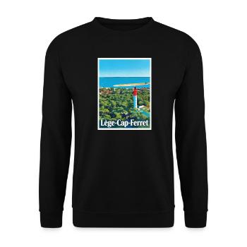 Leuchtturm Lège-Cap-Ferret Retro - Unisex Pullover - Schwarz - Vorne - Alina (178cm) & Michal (187cm)