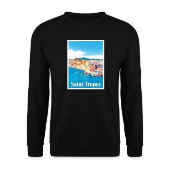 Saint-Tropez Côte d'Azur - Unisex Sweatshirt - black - Front - Alina (178cm) & Michal (187cm)