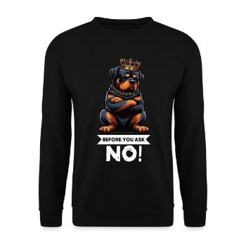 Avant que vous ne demandiez, pas de rottweiler rottweilerbesitzer - Sweat-shirt Unisexe - noir - Devant - Alina (178cm) & Michal (187cm)