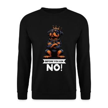 Avant que vous ne demandiez, pas de rottweiler rottweilerbesitzer - Sweat-shirt Unisexe - noir - Devant - Alina (178cm) & Michal (187cm)