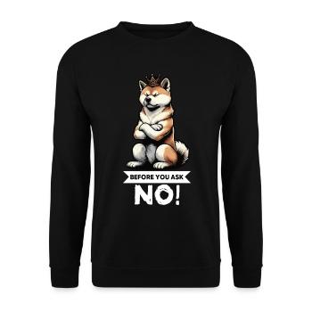 Avant de demander à Akita, propriétaire d’Akita, Akita Amoureux d’Akita - Sweat-shirt Unisexe - noir - Devant - Alina (178cm) & Michal (187cm)