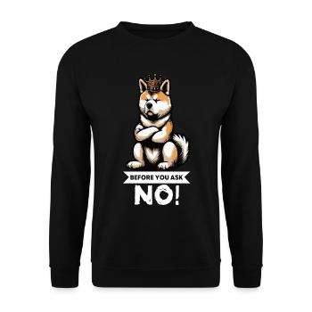Avant de demander à Akita, propriétaire d’Akita, Akita Amoureux d’Akita - Sweat-shirt Unisexe - noir - Devant - Alina (178cm) & Michal (187cm)