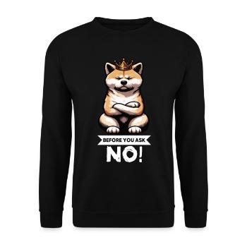 Avant de demander à Akita, propriétaire d’Akita, Akita Amoureux d’Akita - Sweat-shirt Unisexe - noir - Devant - Alina (178cm) & Michal (187cm)