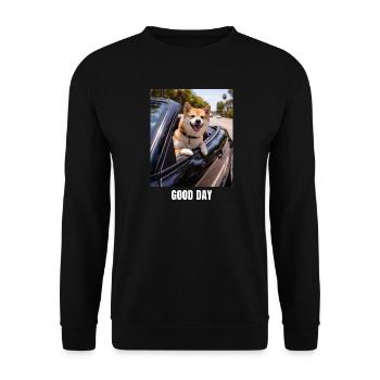 Good Day Shiba Inu Dog Meme Positive Vibes - Unisex Sweatshirt - black - Front - Alina (178cm) & Michal (187cm)