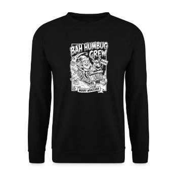 Bah Humbug Crew Merry Whatever - Sweat-shirt Unisexe - noir - Devant - Alina (178cm) & Michal (187cm)