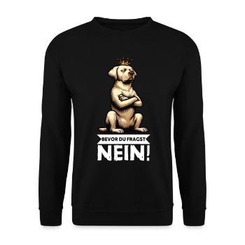 Avant que vous ne demandiez : pas de propriétaire de Labrador Labrador - Sweat-shirt Unisexe - noir - Devant - Alina (178cm) & Michal (187cm)