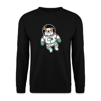 Chien Bulldog Anglais Astronaute Espace - Sweat-shirt Unisexe - noir - Devant - Alina (178cm) & Michal (187cm)