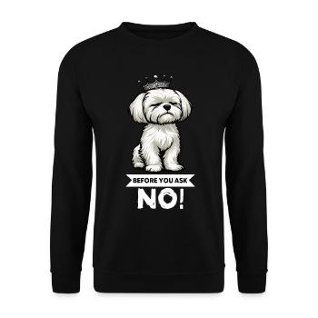 Before You Ask Malteser Maltese Owners Maltese - Unisex Sweatshirt - black - Front - Alina (178cm) & Michal (187cm)