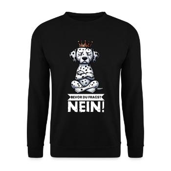 Before you ask No Dalmatian Dalmatian Dalmatian Keeper - Unisex Sweatshirt - black - Front - Alina (178cm) & Michal (187cm)