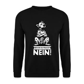 Before you ask No Dalmatian Dalmatian Dalmatian Keeper - Unisex Sweatshirt - black - Front - Alina (178cm) & Michal (187cm)