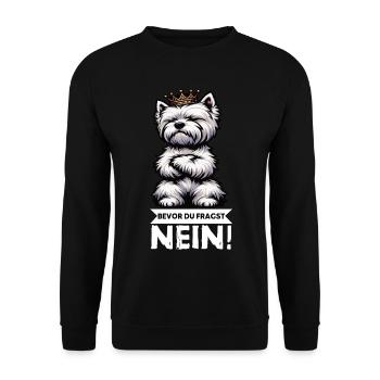 Avant que vous ne demandiez, pas de Westie Westland Terrier - Sweat-shirt Unisexe - noir - Devant - Alina (178cm) & Michal (187cm)