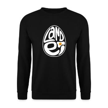 Country Egg - Chicken Fans - Rooster - Rooster - Organic - Unisex Sweatshirt - black - Front - Alina (178cm) & Michal (187cm)