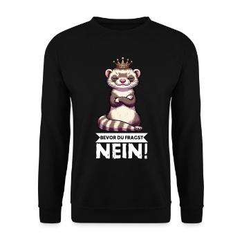 Bevor Du Fragst Nein Frettchen Frettchenbesitzer - Unisex Pullover - Schwarz - Vorne - Alina (178cm) & Michal (187cm)