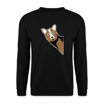 Corgi-Kuckuck – Perfekte für jeden Hundebesitzer - Unisex Pullover - Schwarz - Vorne - Alina (178cm) & Michal (187cm)