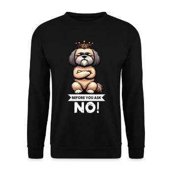Before You Ask Shih tzu Shih tzus Shih tzu halter - Unisex Sweatshirt - black - Front - Alina (178cm) & Michal (187cm)