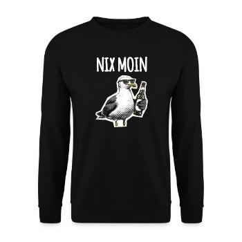 Drôle de dicton : bière mouette du nord de l’Allemagne - Sweat-shirt Unisexe - noir - Devant - Alina (178cm) & Michal (187cm)