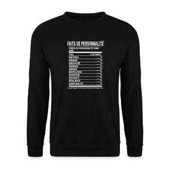 Design unique à personnaliser -voir détails design - Sweat-shirt Unisexe - noir - Devant - Alina (178cm) & Michal (187cm)