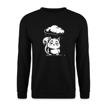 Squirrel in the Rain - Cute Vintage Design - Unisex Sweatshirt - black - Front - Alina (178cm) & Michal (187cm)