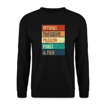 Chasseur Passion Forêt - Sweat-shirt Unisexe - noir - Devant - Alina (178cm) & Michal (187cm)