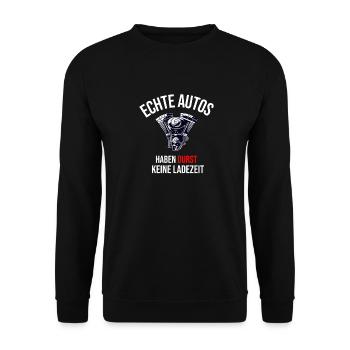 Lustiges Geschenk für Verbrenner Fans - Unisex Pullover - Schwarz - Vorne - Alina (178cm) & Michal (187cm)