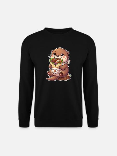 Kawaii Döner Otter - Unisex Sweatshirt - black