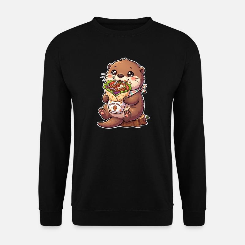 Kawaii Döner Otter - Unisex Pullover - Schwarz