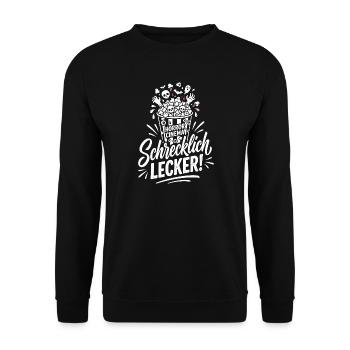 Blutspritzer Horror Splatter Design - Unisex Pullover - Schwarz - Vorne - Alina (178cm) & Michal (187cm)