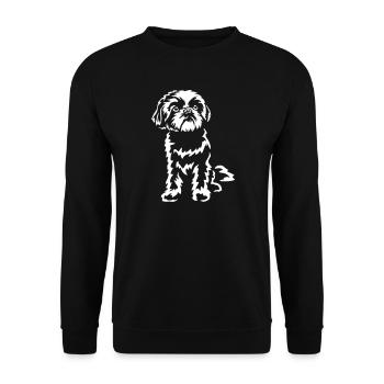 Shih-Tzu "Black Edition" - Unisex Pullover - Schwarz - Vorne - Alina (178cm) & Michal (187cm)