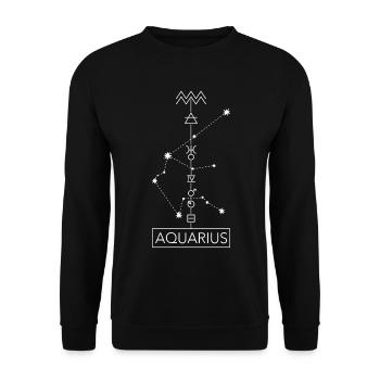 Aquarius - Aquarius Zodiac Sign - white - Unisex Sweatshirt - black - Front - Alina (178cm) & Michal (187cm)