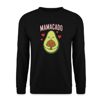 Mamacado Shirt Mama Geschenk Muttertag lustig - Unisex Pullover - Schwarz - Vorne - Alina (178cm) & Michal (187cm)