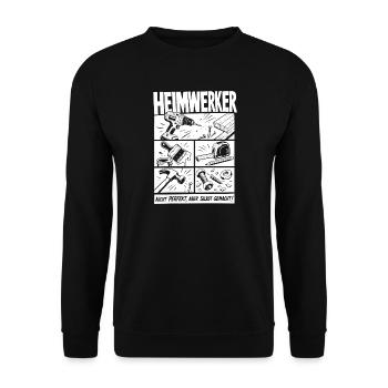 Heimwerker Nicht Perfekt Aber Selbstgemacht - Unisex Pullover - Schwarz - Vorne - Alina (178cm) & Michal (187cm)