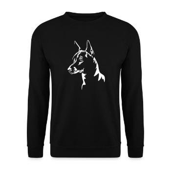 Xoloitzcuintle Head "Black Edition" - Unisex Sweatshirt - black - Front - Alina (178cm) & Michal (187cm)