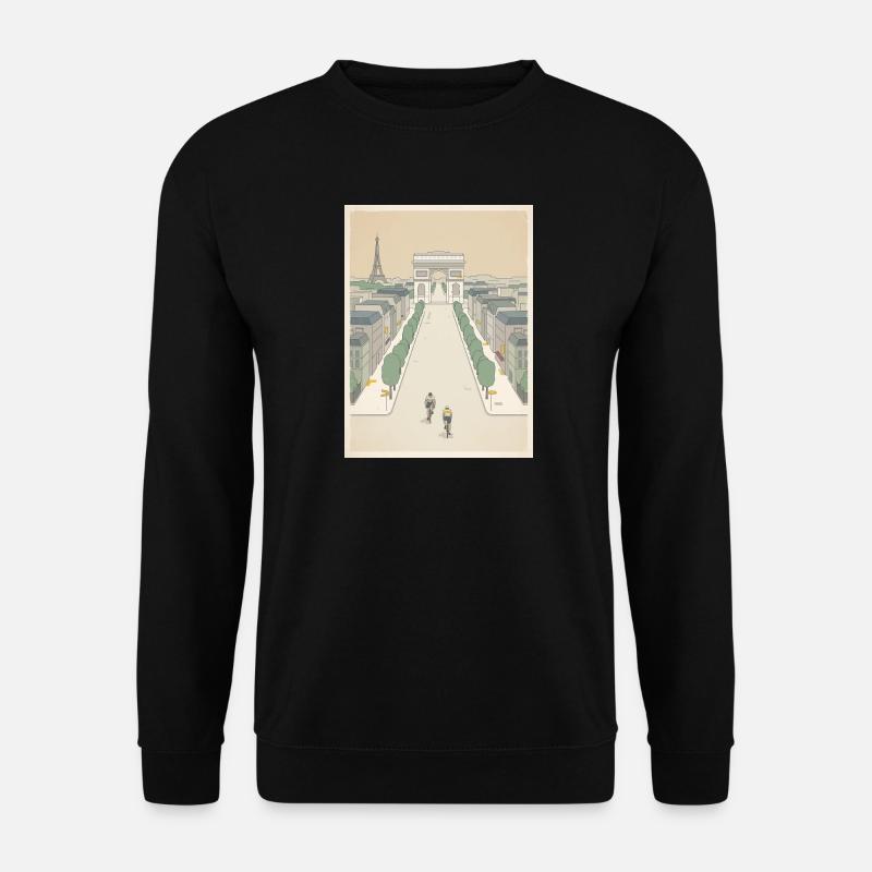 Pariser Ziel — Radfahrer-Erinnerung - Unisex Pullover - Schwarz
