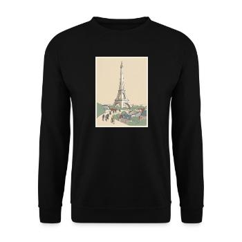 Paris Ride — Souvenir du cyclisme - Sweat-shirt Unisexe - noir - Devant - Alina (178cm) & Michal (187cm)