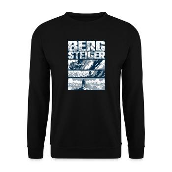 Bergsteiger Gipfelsturm Retro - Unisex Pullover - Schwarz - Vorne - Alina (178cm) & Michal (187cm)